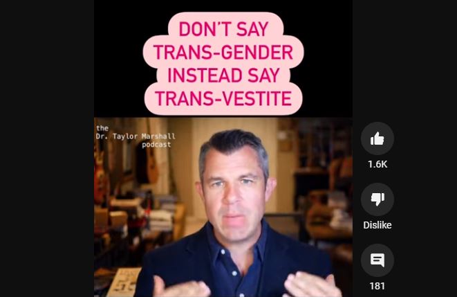 Don't say "transgender", say "transvestite"? - Revolver News